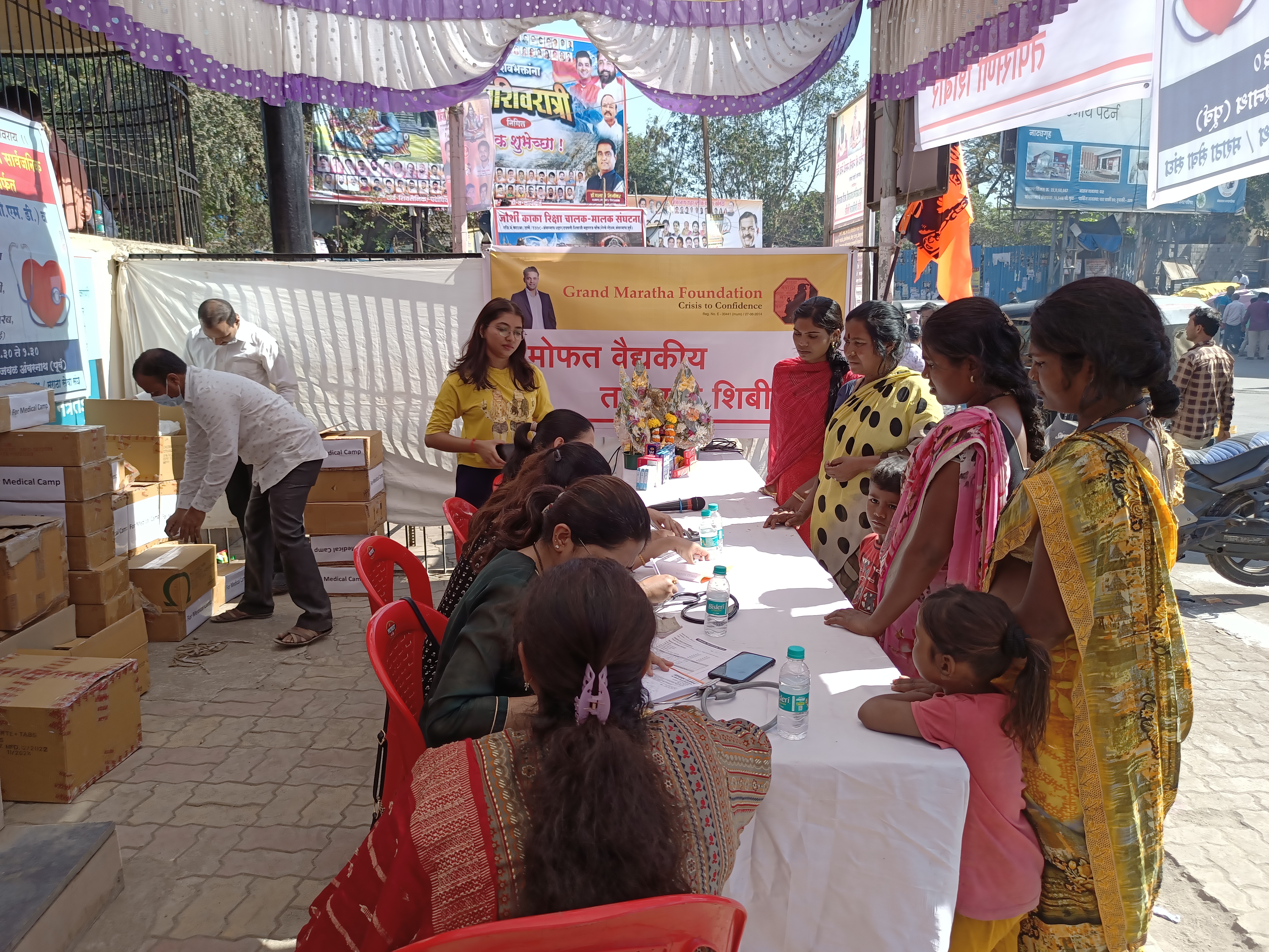 On the occasion of Birth Anniversary of Chhatrapati Shivaji, Grand Maratha Foundation conducts health check-up in Ambernath